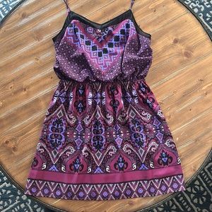 Express Spaghetti Strap Summer Dress Black/Purple/Burgundy M